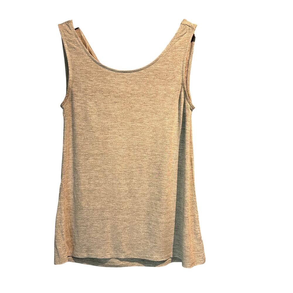 Adrienne Vittadini Size XS sleeveless gray top draped back neckline soft capsule